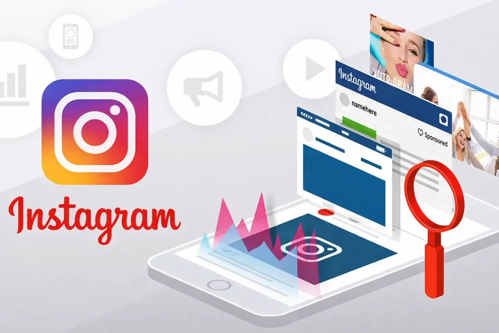 Ilustrasi laporan analytik konten ig