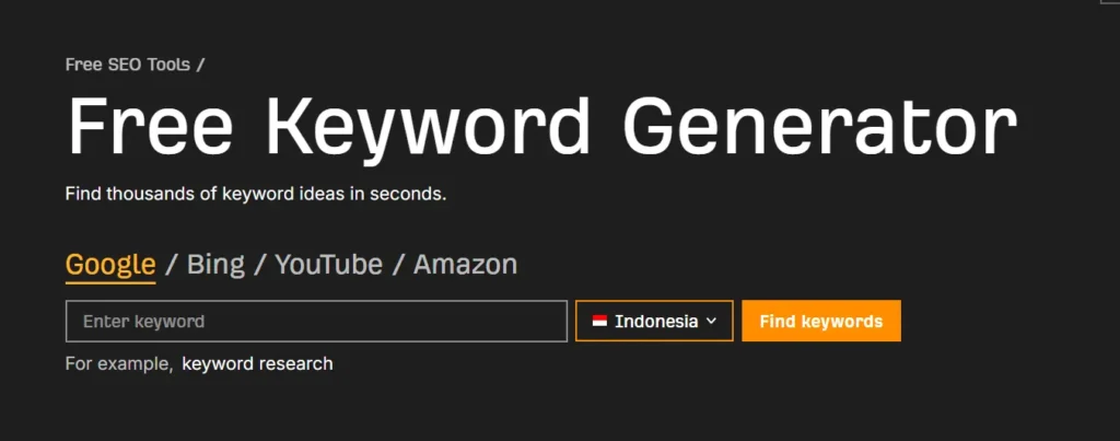 Free Keyword Generator untuk riset kata kunci