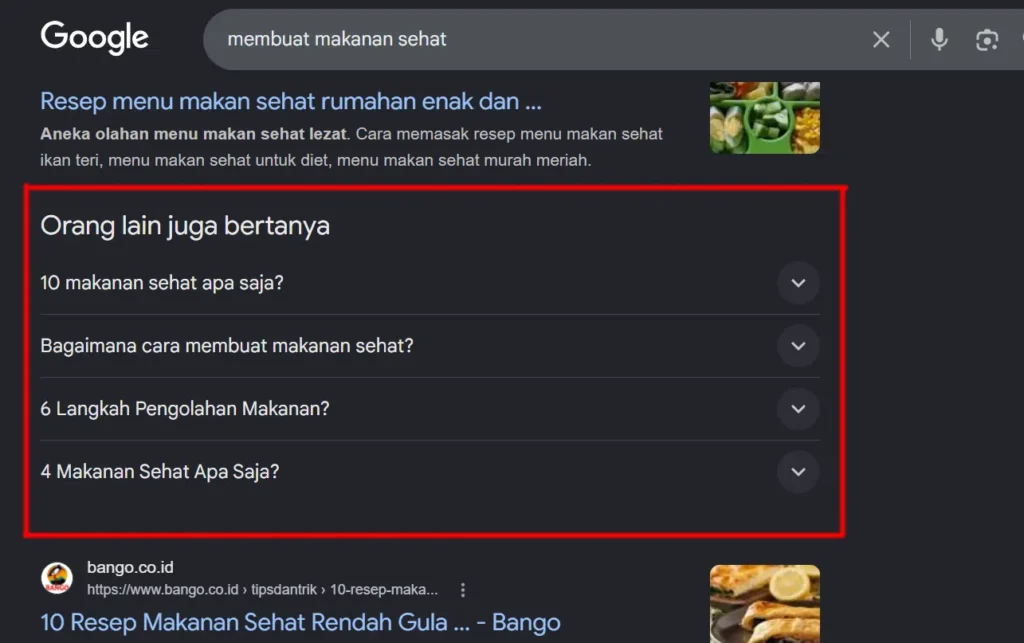 tampilan fitur People Also Ask 
