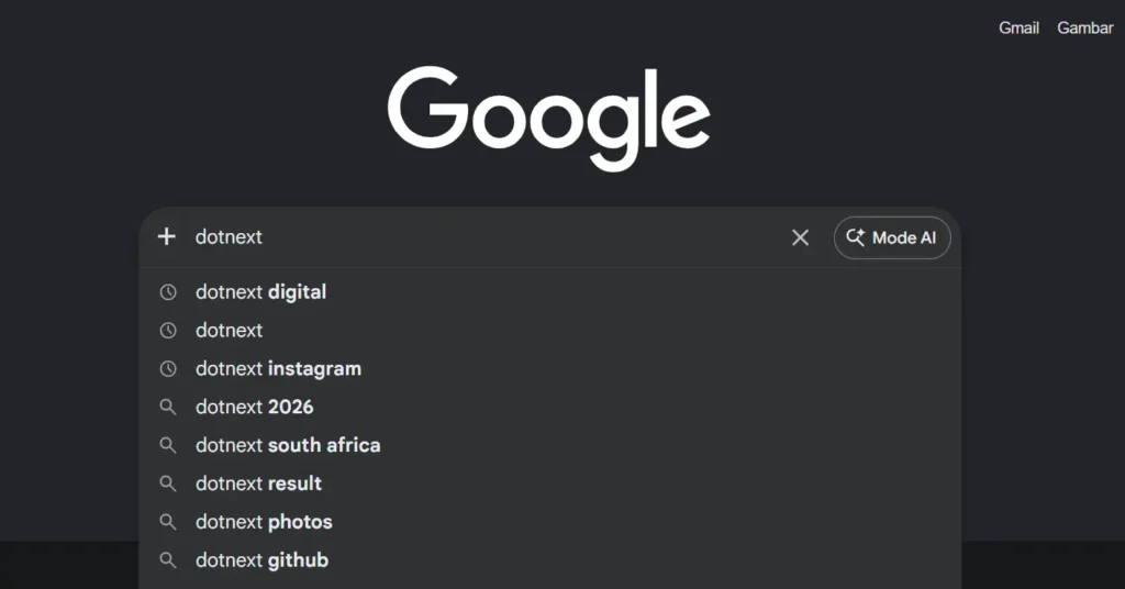 tampilan google autocomplete
