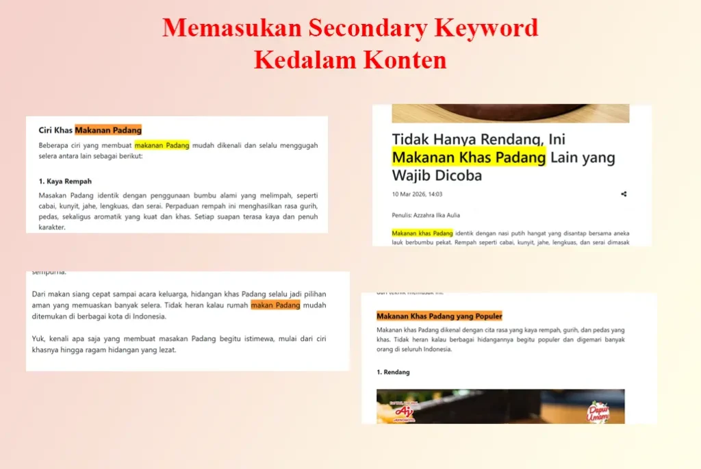 contoh cara memasukan kata kuni sekunder kedalam artikel