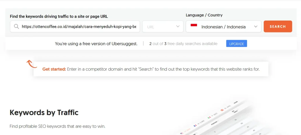 Menggunakan traffic analyzer keywords utntuk merencanakan kata kunci terkait